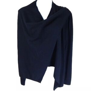 Garnet Hill Lux Zip Shoulder Merino Wrap Sweater